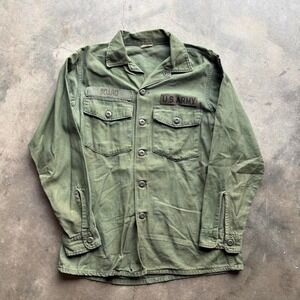 Vintage 1960s Green Military Shirt